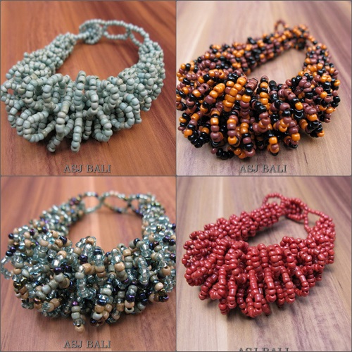 bali handmade multi wire bead bracelet